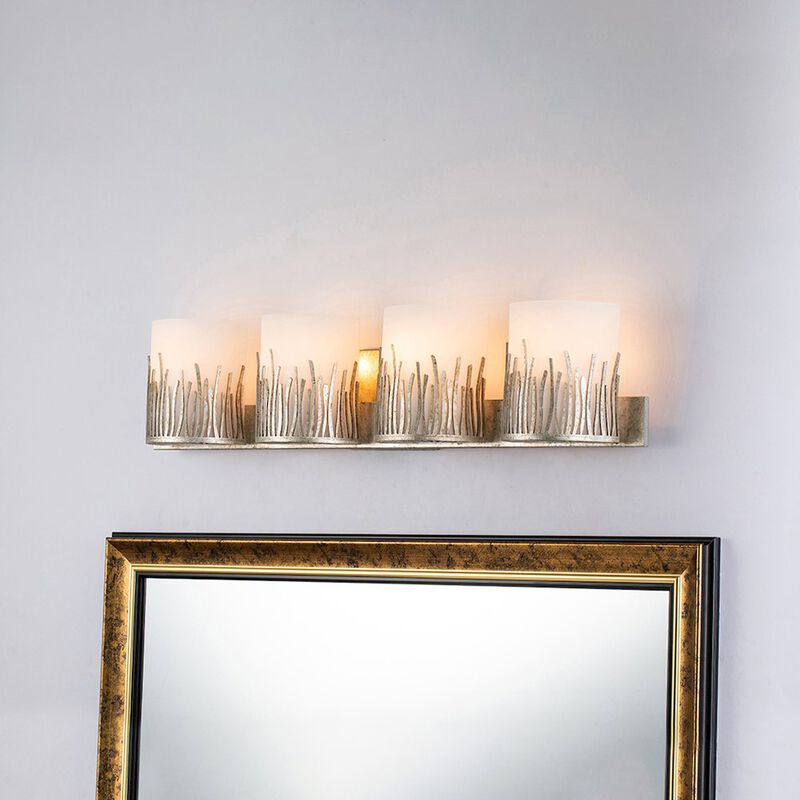 Lucas McKearn Sawgrass 4 Light Bath Bar In Distressed Silver