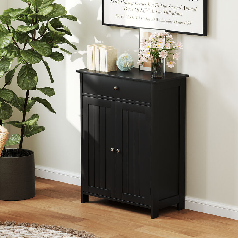 Bathroom Storage Cabinet with 2 Doors &ndash; Freestanding Floor Organizer