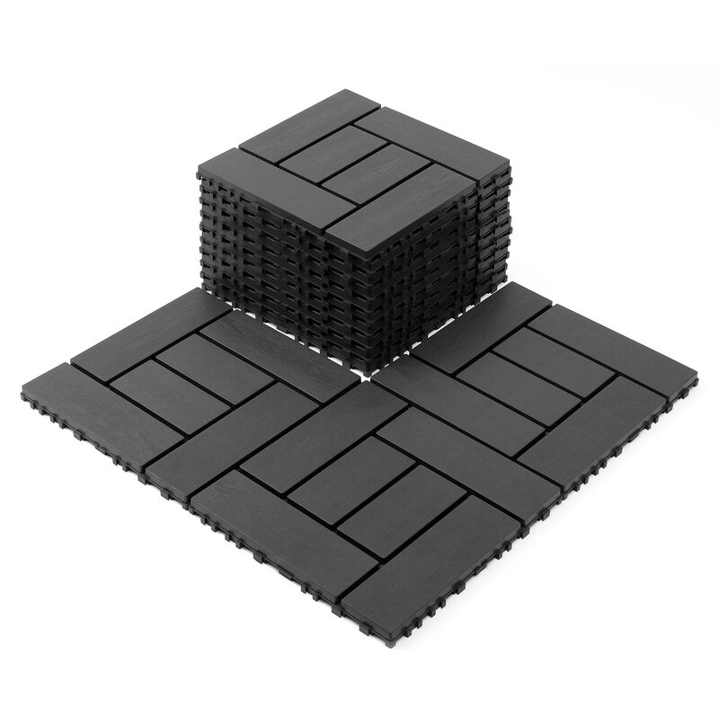 44 Pcs Interlocking Deck Tiles,Plastic Patio Flooring Outdoor Waterproof, All Weather Use for Balcony Porch Backyard Poolside image number 0