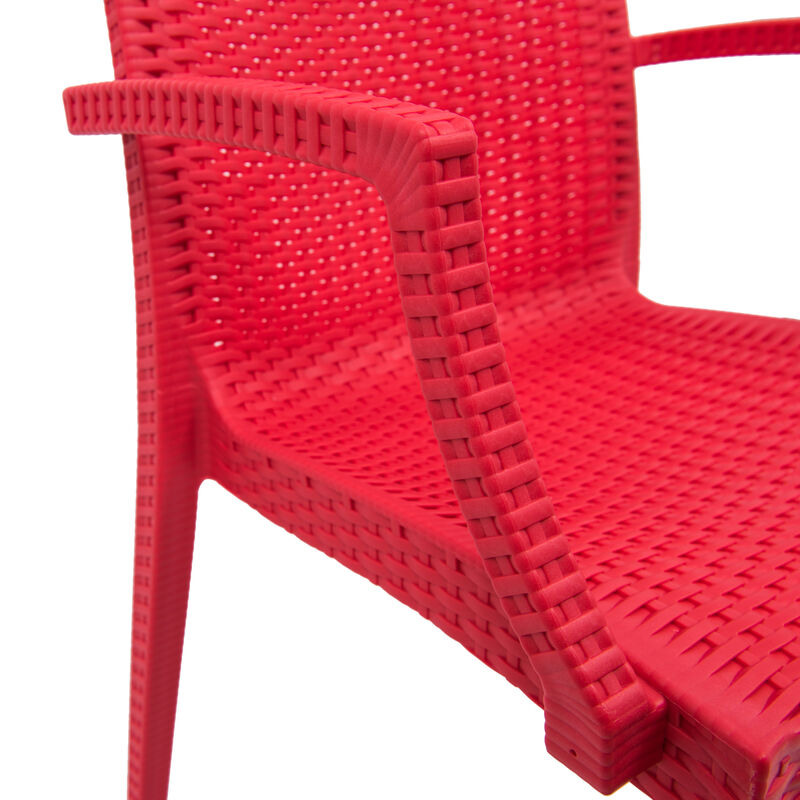 LeisureMod Weave Mace Indoor/Outdoor Chair (With Arms)