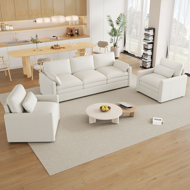 Whisen 5-Seat Cozy Sofas, Oversized Comfy Cloud Sofa, Double Cushion Sofa Group image number 1