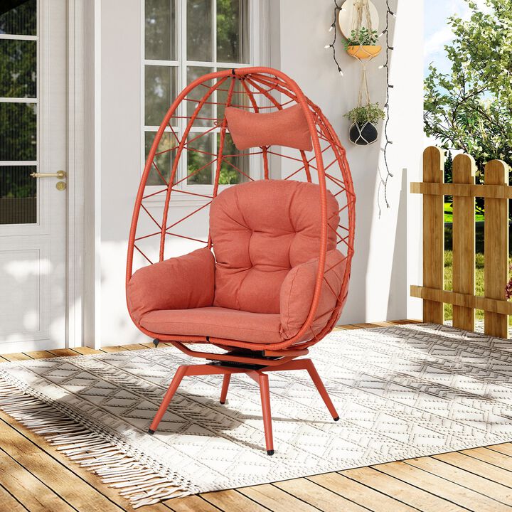 Hivvago Wicker Patio Egg Chair with Thick Cushions