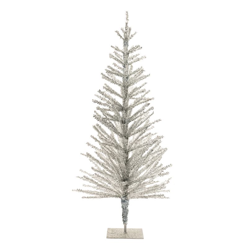 Glittered Pine Tree Accent for Holiday Table, Shelf, or Entryway Decor