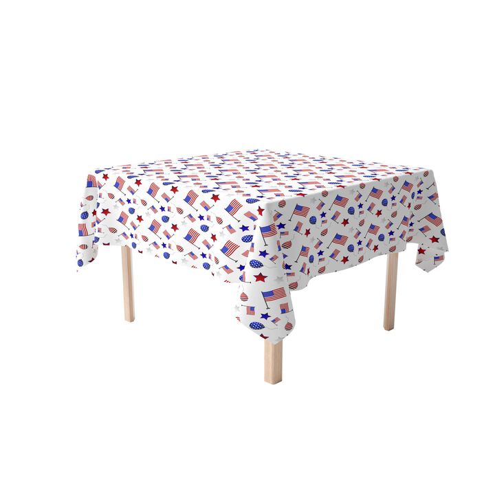 Fabric Textile Products, Inc. Square Tablecloth, 100% Polyester, 4th of July Balloon Parade