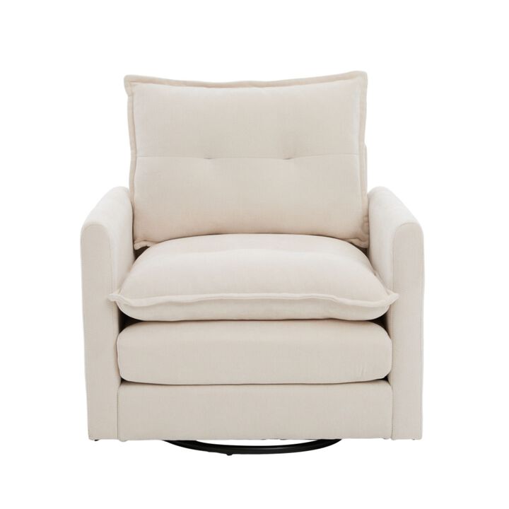 Secra Modern Chenille Swivel Accent Chair