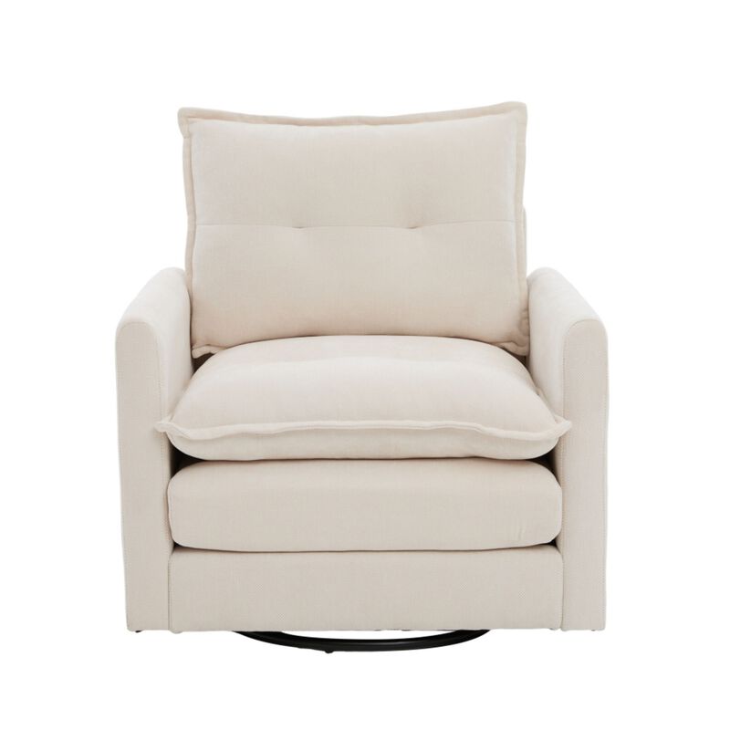 Secra Modern Chenille Swivel Accent Chair image number 0