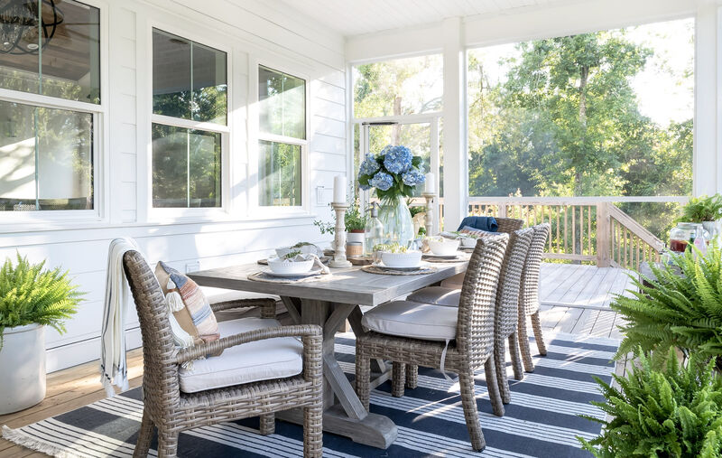 Coastal Teak 94" Trestle Dining Table