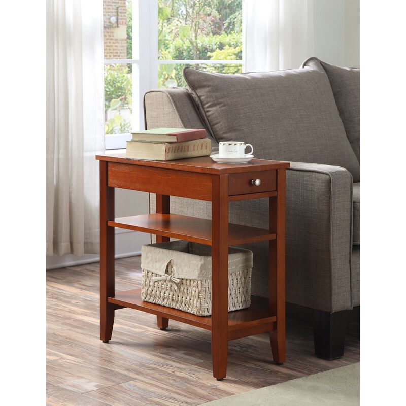 American Heritage Three Tier End Table with Drawer