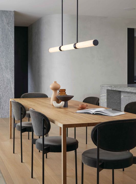 Beacon Lighting Luella Alabaster Linear Pendant Light LED Kitchen Island Pendant