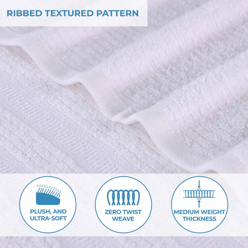 2-Piece Cotton Bath Sheets &ndash; Plush, Absorbent & Ribbed Geometric Pattern image number 2