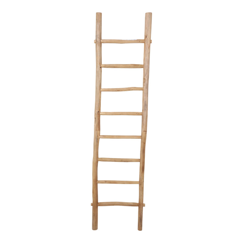 76x19" Teakwood Decorative Ladder, Natural image number 3