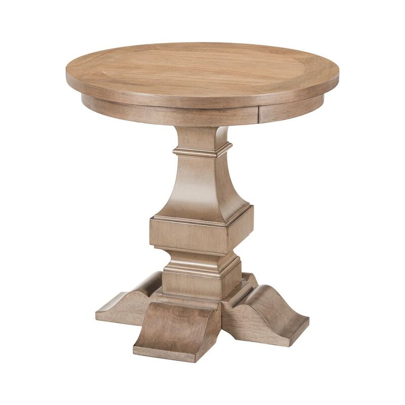 Liberty Furniture Haven Hills Round End Table for Living Room Traditional - Camel Beige Birch Wood image number 0