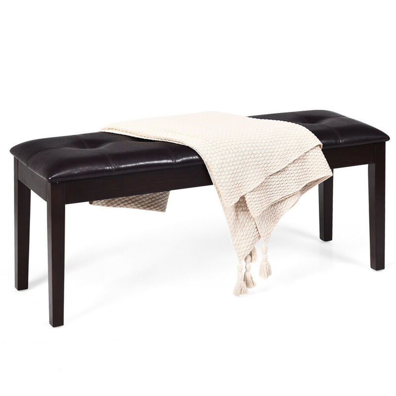 Elegant Upholstered Dining Bench with Button Tufting