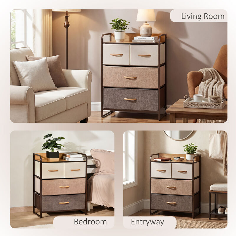 Hivvago 4-Drawer Storage Dresser with Steel Frame Organizer image number 6