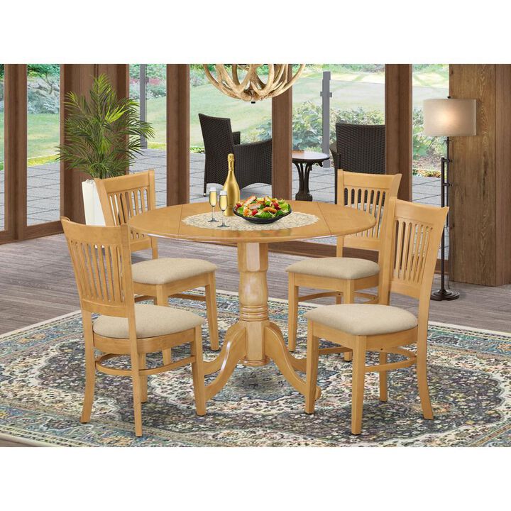 5 Pc small Kitchen Table set-drop leaf Table and 4 dinette Chairs