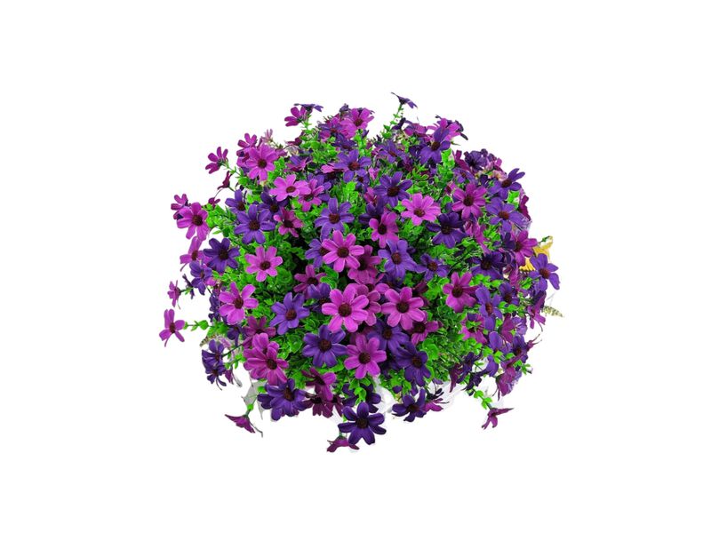 12 Bundle Purple Artificial Daisy Flowers UV Resistant Outdoor Vase Filler image number 0