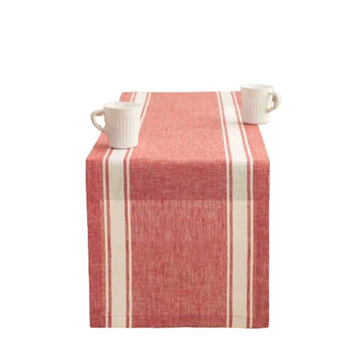 Solino Home 100% Pure Linen Table Runner - Country Stripe