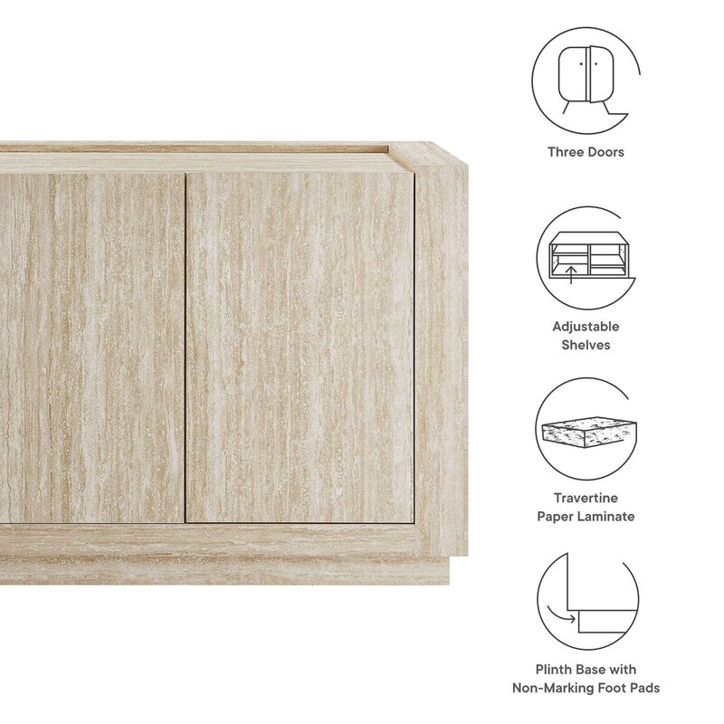 Hollis Sideboard with Faux Travertine Finish image number 3