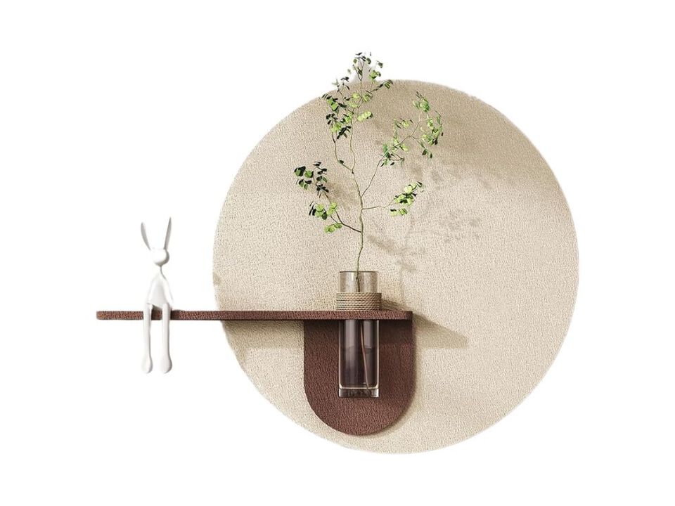 3D Textured Neutral Abstract Wall Art with Vase Boho Geometric 24x31 In