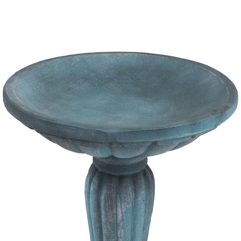 Grecian Garden Reinforced Concrete Bird Bath - 16-Inch