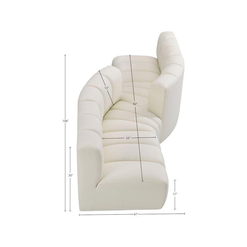 Meridian Furniture Arc Cream Vegan Leather Modular Sofa