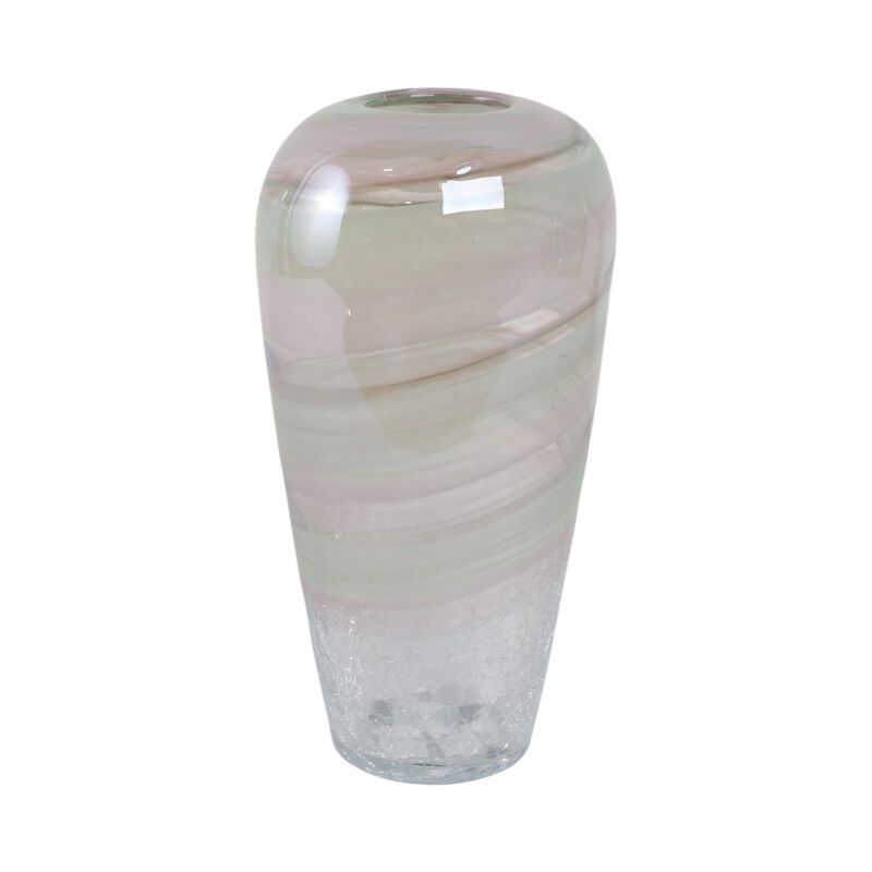 Glass, 12" Crackled Vase image number 2