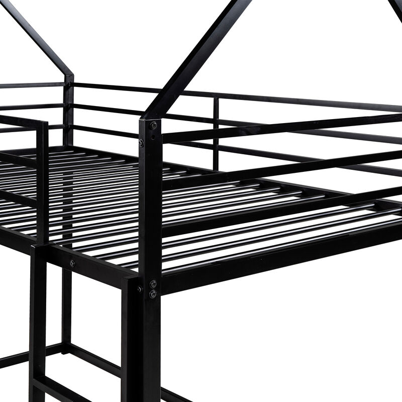 Merax House Bunk Bed with Built-in Ladder