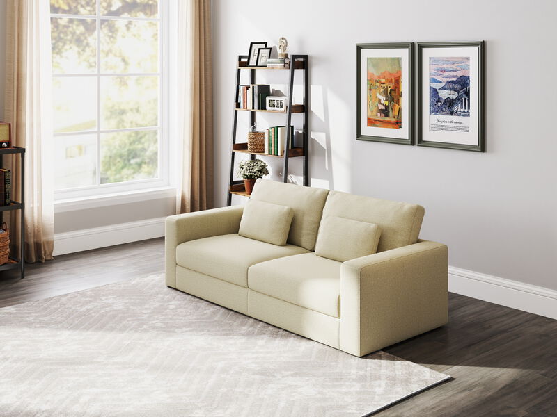 HOT SALE! 83" Modern Sofa Couches for Living Room, 3 Seater Sofa with Detachable Cover & double cushioning