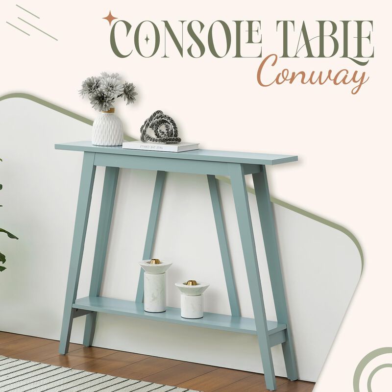 Kings Brand Furniture Conway Console Table Functional Narrow Wood Accent Entryway Table with Storage Shelf image number 3
