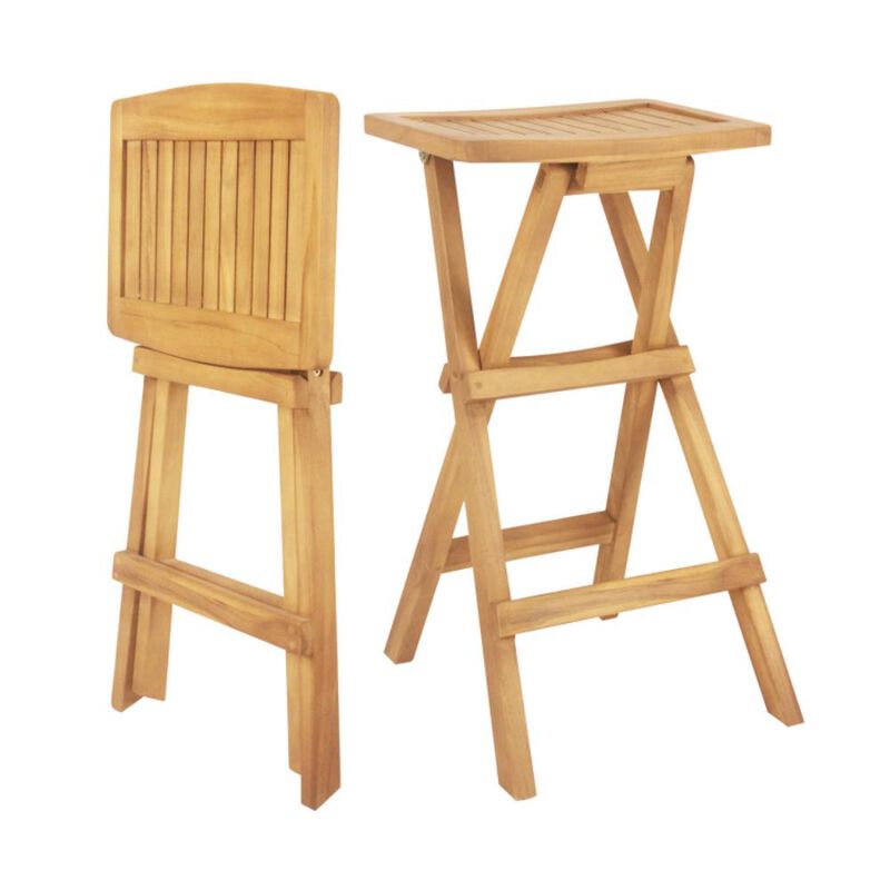 Hivvago Set of 2 No Assembly Outdoor Bar Stools with Countered Seat