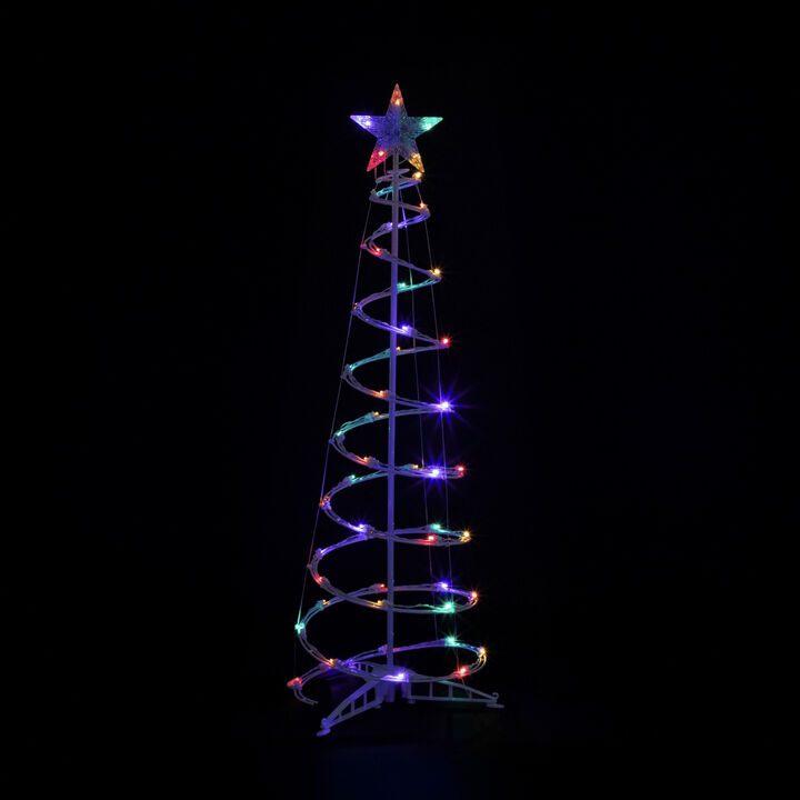 4ft LED Lighted Spiral Cone Tree Outdoor Christmas Decoration  Multi Lights