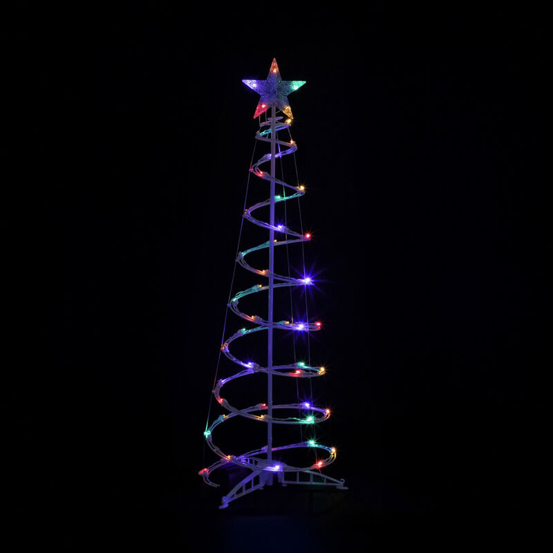 4ft LED Lighted Spiral Cone Tree Outdoor Christmas Decoration  Multi Lights image number 1