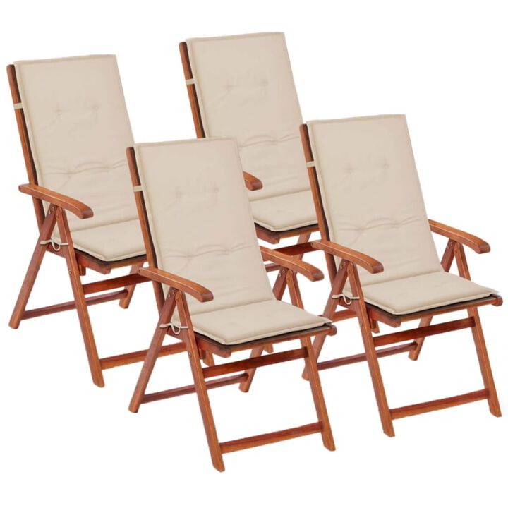 vidaXL Garden Chair Cushions 4 pcs Cream 47.2"x19.7"x1.18"