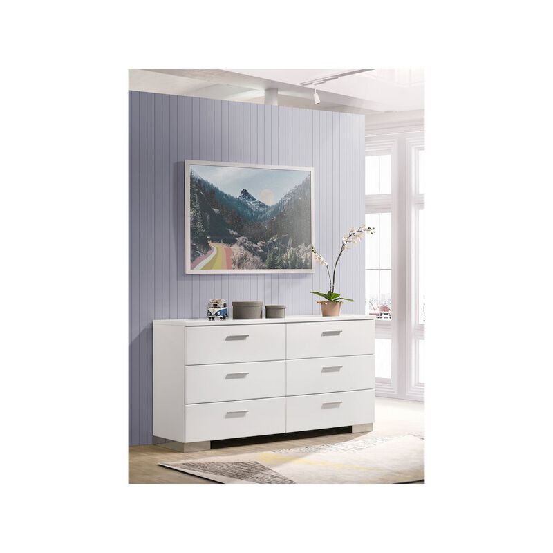 Coaster Co. of America Felicity 6-drawer Dresser White High Gloss