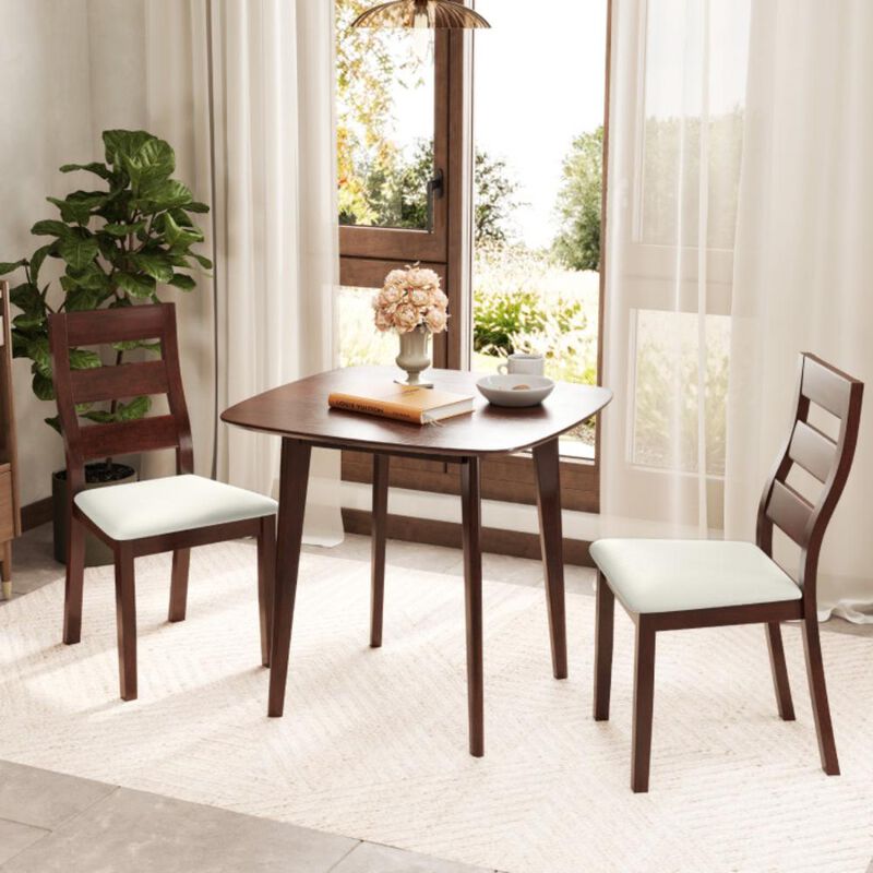 Hivvago 3-Piece Dining Table Set with Wooden Square Kitchen Table and 2 Chairs