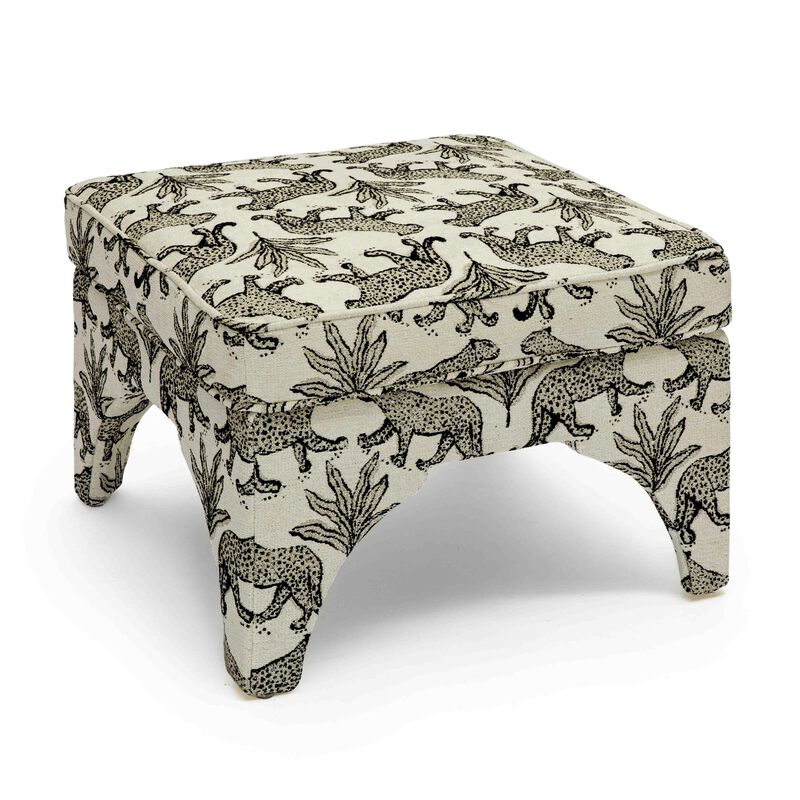 Raji Leopard Jacquard Ottoman image number 2