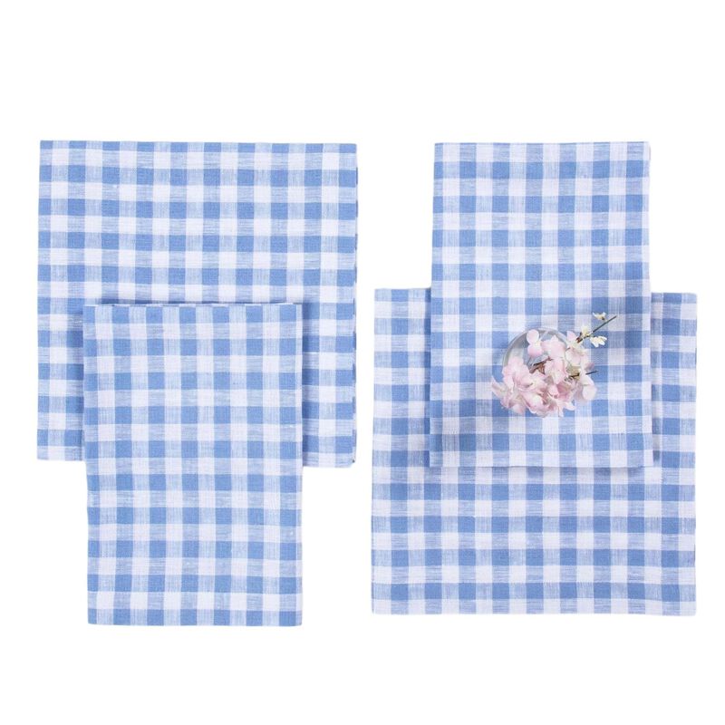 Linen Dinner Napkins - Gingham Check