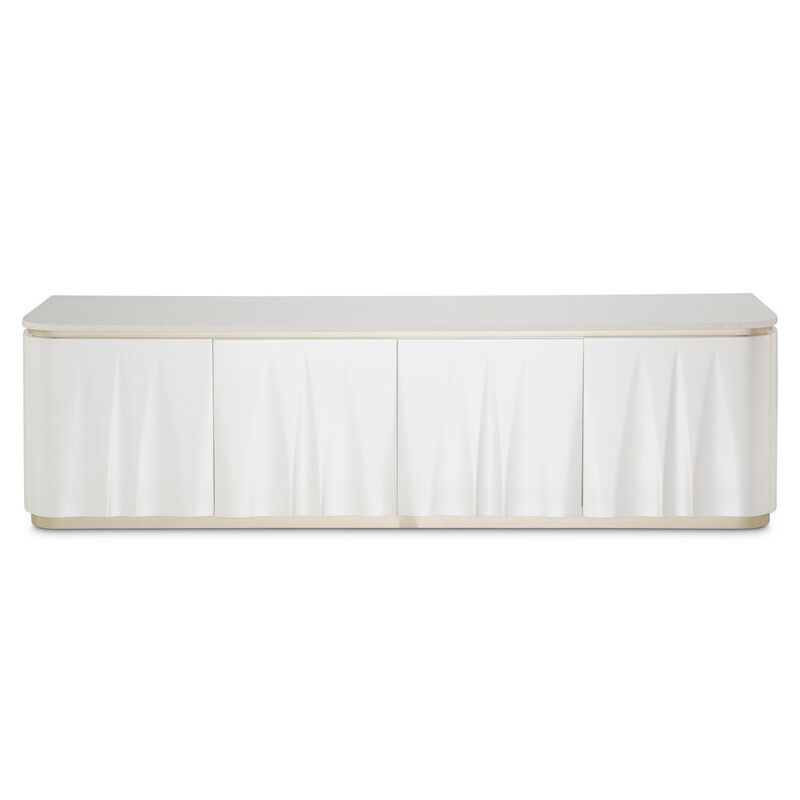 Michael Amini London Place Media Cabinet - Creamy Pearl