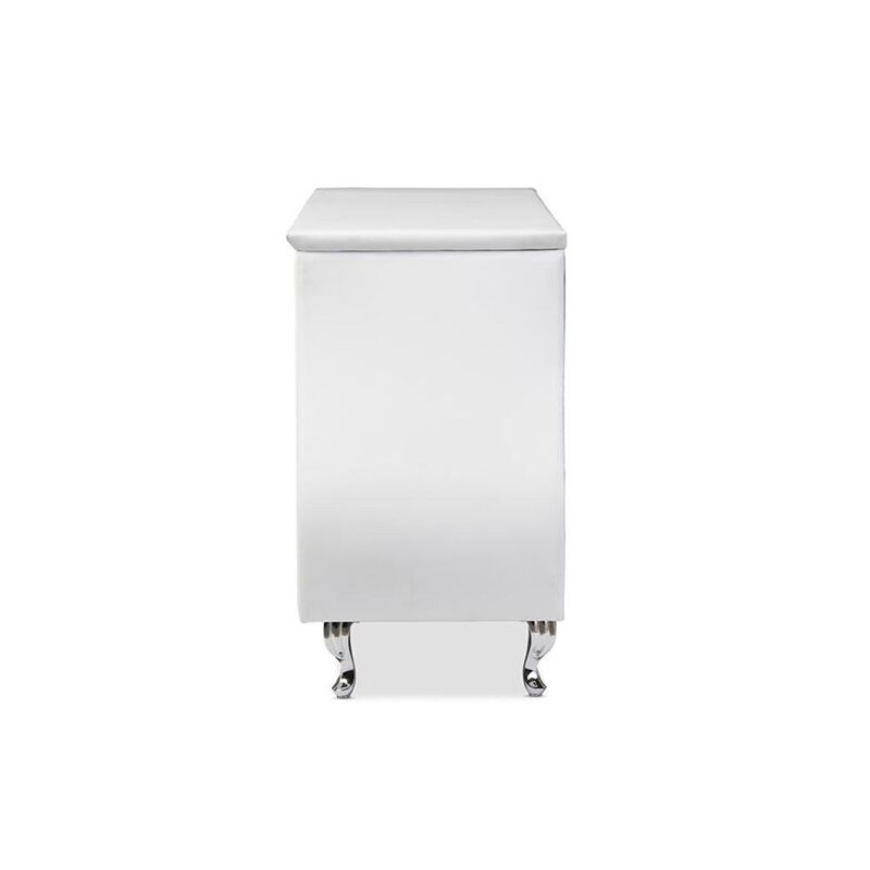 Baxton Studio Enzo Modern and Contemporary White Faux Leather 6-Drawer Dresser