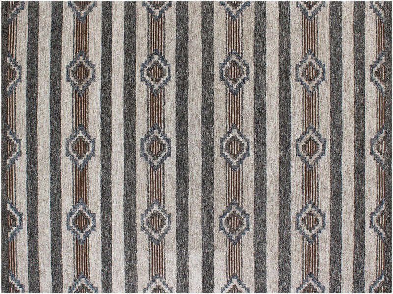 HomeRoots 5' X 8' Beige Abstract Geometric Hand Tufted Non Skid Area Rug image number 3