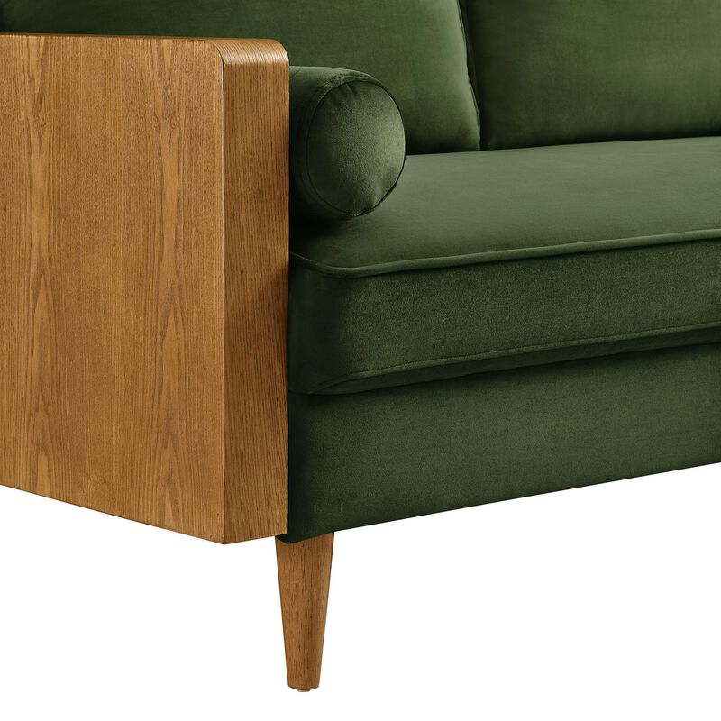 Kellan Loveseat in Walnut Moss Green image number 8