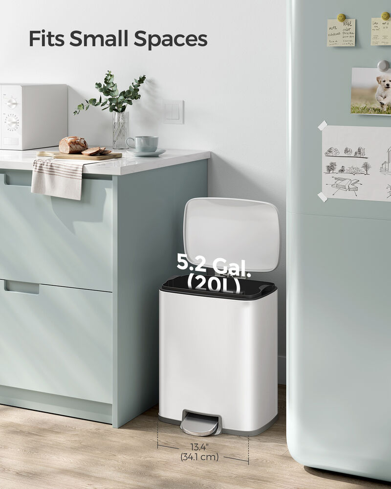 Stainless Steel Trash Can with Soft Close Lid and Removable Liner image number 3