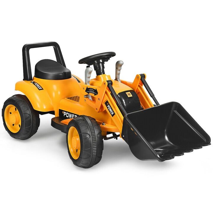 6V Electric Ride-On Excavator for Kids with Battery Powered Design