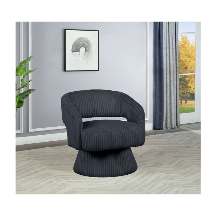 Best Quality Furniture Dark Grey Velvet Swivel Accent Barrel Chair