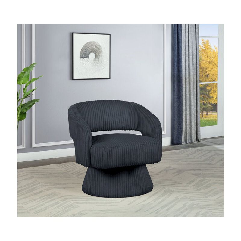Best Quality Furniture Dark Grey Velvet Swivel Accent Barrel Chair