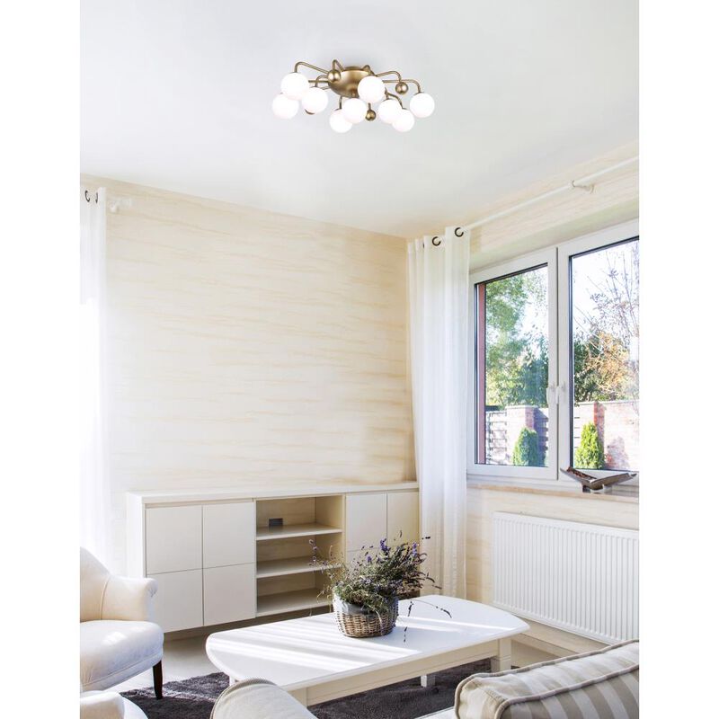 Element 9 Light Flush Mount With Sun Gold Finish