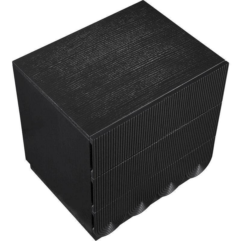 Meridian Furniture Scallop Black Night Stand