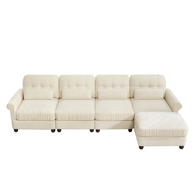 Toxmam Chenille 4‑Seat Modular Sectional Sofa image number 0