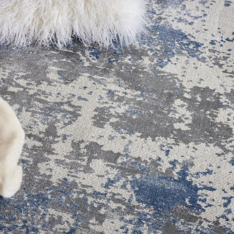 Rustic Textures RUS08 Gray/Blue 6' x 9' Rug