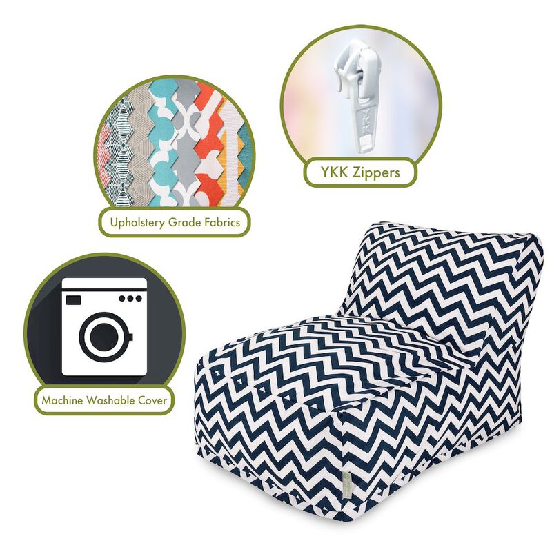 Majestic Home Goods Chair Lounger Chevron Navy